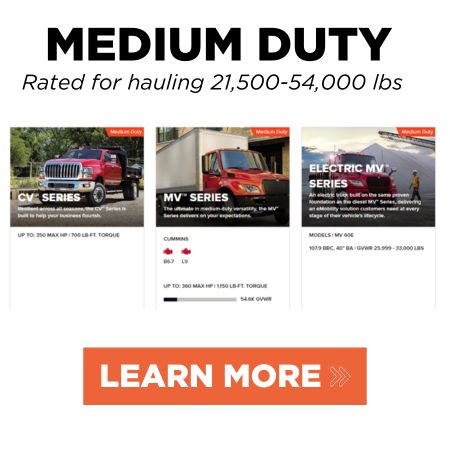 Learn more about the International Medium-Duty Trucks, the CV Series, MV Series and eMV Series