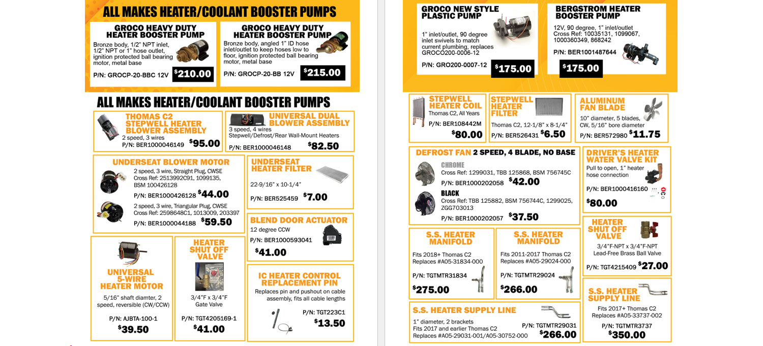 Save on a selection of School Bus Heater and Coolant Booster pumps